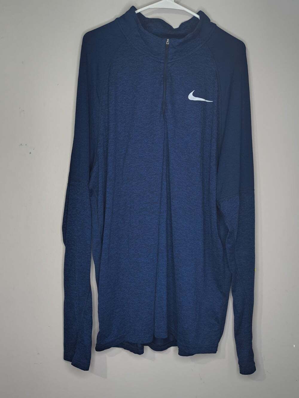 Nike Mens Dri-fit Element Quarter Zip Running Top Blue Size XXL Thumb Holes